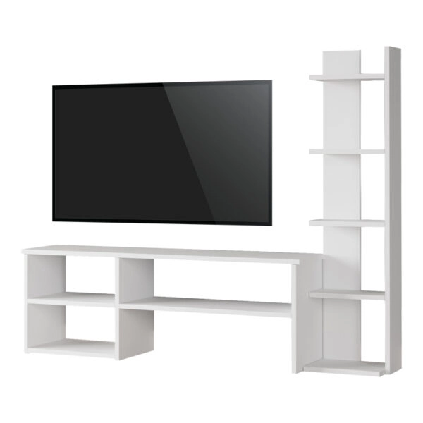 Σύνθετο σαλονιού Perla σε λευκή απόχρωση 120x29.5x41,8εκ