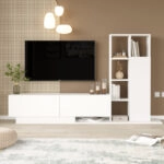 Σύνθετο σαλονιού Damon  σε λευκή απόχρωση 211.2x29.5x123.6εκ