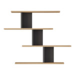 Ραφιέρα τοίχου Zaka σε φυσική-ανθρακί απόχρωση 98.7x14.5x78εκ