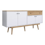Μπουφές Satava  pp σε λευκή-καρυδί απόχρωση 180x45x87.6εκ