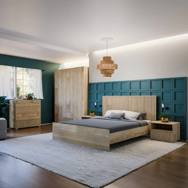 Ντουλάπα Bruse  μελαμίνη σε sonoma-oak απόχρωση 148.5x56.5x203.2εκ