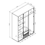 Ντουλάπα Bruse  μελαμίνη σε sonoma-oak απόχρωση 148.5x56.5x203.2εκ