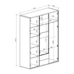 Ντουλάπα Rutenia  μελαμίνη σε oak απόχρωση 155.7x54x203εκ