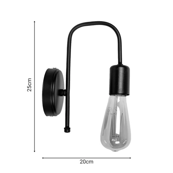 Φωτιστικό τοίχου-απλίκα Habni μαύρο μέταλλο 20x20x25εκ