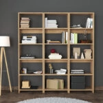 Βιβλιοθήκη Rabuku  σε oak  απόχρωση 146x22x160εκ