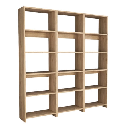 Βιβλιοθήκη Rabuku  σε oak  απόχρωση 146x22x160εκ