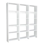 Βιβλιοθήκη Rabuku  σε λευκή απόχρωση 146x22x160εκ