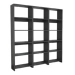 Βιβλιοθήκη Rabuku  σε ανθρακί απόχρωση 146x22x160εκ