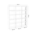 Βιβλιοθήκη Rabuku  σε ανθρακί απόχρωση 146x22x160εκ
