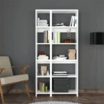 Βιβλιοθήκη Alkathi  σε λευκή απόχρωση 77x22x160εκ