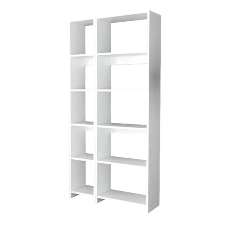 Βιβλιοθήκη Alkathi  σε λευκή απόχρωση 77x22x160εκ