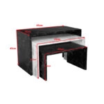 Τραπεζάκια σαλονιού Mabole  3 τεμ σε εφέ μαρμάρου 65x35x45εκ