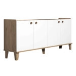 Μπουφές Lethak  σε oak-λευκή απόχρωση 180x41x78εκ