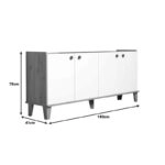 Μπουφές Lethak  σε oak-λευκή απόχρωση 180x41x78εκ