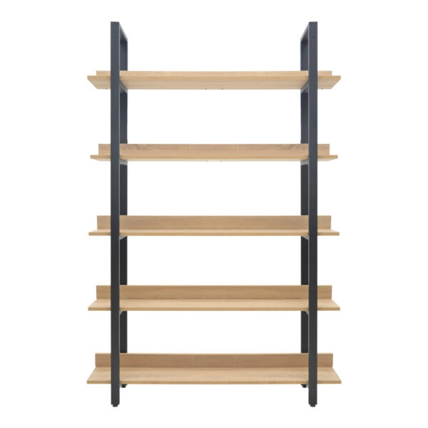 Βιβλιοθήκη Almond  σε oak-μαύρη απόχρωση 120x29x185εκ