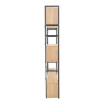 Βιβλιοθήκη Fifer  σε oak-μαύρη απόχρωση 120x28x185εκ