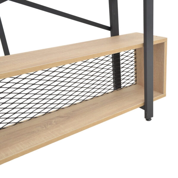 Βιβλιοθήκη Fifer  σε oak-μαύρη απόχρωση 120x28x185εκ