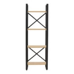 Βιβλιοθήκη Crimson  σε oak-μαύρη απόχρωση 50x22x150εκ