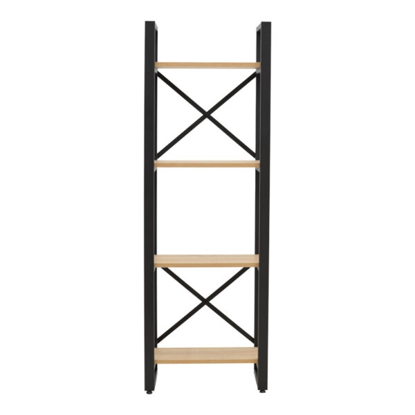 Βιβλιοθήκη Crimson  σε oak-μαύρη απόχρωση 50x22x150εκ