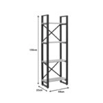 Βιβλιοθήκη Crimson  σε oak-μαύρη απόχρωση 50x22x150εκ