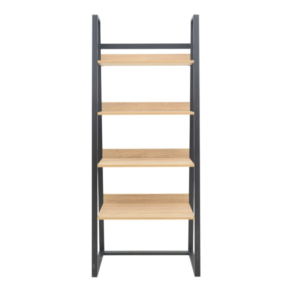 Βιβλιοθήκη Ryder σε oak-μαύρη απόχρωση 75x36x185εκ