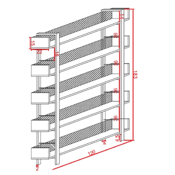Βιβλιοθήκη Musha  μέταλλο μαύρο με oak απόχρωση 120x22x185εκ