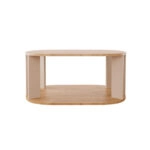 Τραπέζι Solka  σε oak απόχρωση με ανοιχτό γκρι 90x56x40εκ