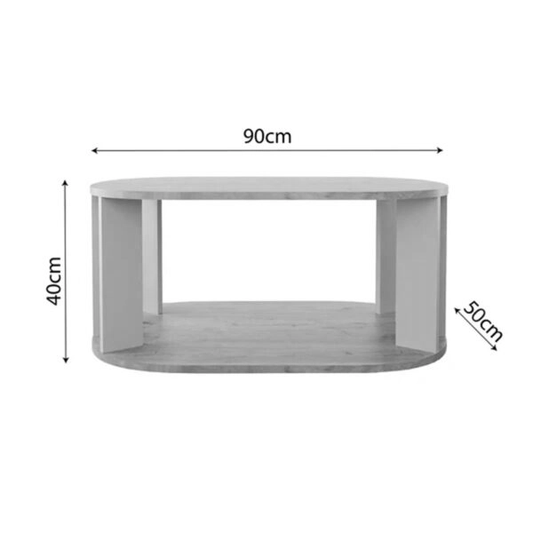 Τραπέζι Solka  σε oak απόχρωση με ανοιχτό γκρι 90x56x40εκ