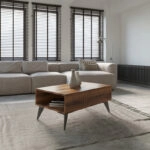 Τραπέζι Marla  σε καρυδί απόχρωση 90x56x40εκ