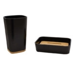 Σετ αξεσουάρ μπάνιου Nature  2τμχ pp χρώμα μαύρο