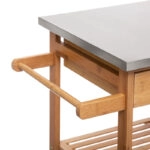 Τρόλεϊ-ραφιέρα 7όροφη Esla  bamboo φυσικό-λευκό 73,5x37x86εκ