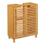 Πάγκος-ντουλάπι μπάνιου Sicela χρώμα φυσικό 60x28x80εκ