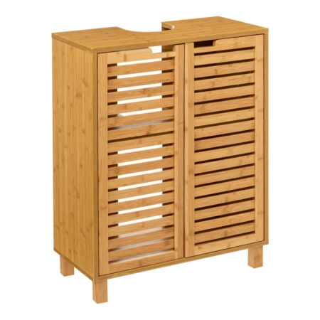 Πάγκος-ντουλάπι μπάνιου Sicela  χρώμα φυσικό 60x28x80εκ