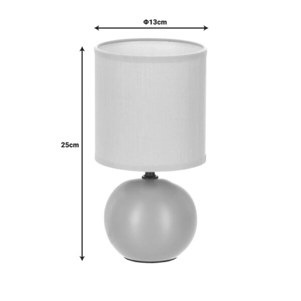 Επιτραπέζιο φωτιστικό PWL-1210  Ε14 κεραμικό σε γκρι απόχρωση Φ13x25εκ