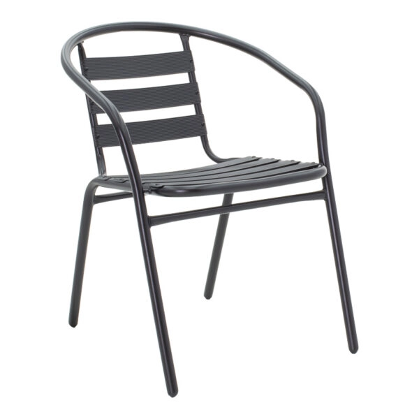 Τραπεζαρία Valor-Tade σετ 5τεμ  μέταλλο μαύρο-γυαλί 110x60x70εκ