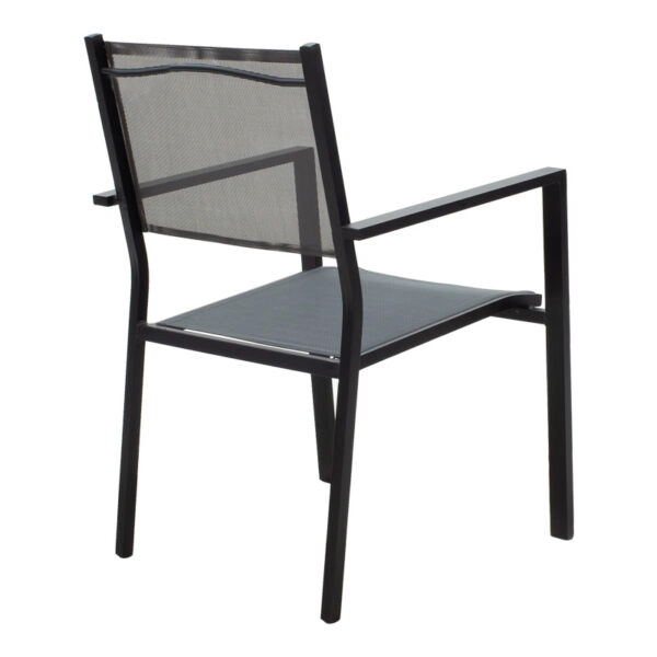 Τραπεζαρία κήπου Nares-Moly σετ 7τεμ  αλουμίνιο ανθρακί--textilene γκρι