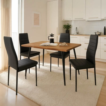 Τραπεζαρία Neve-Parker σετ 5τμχ 120x80x75εκ