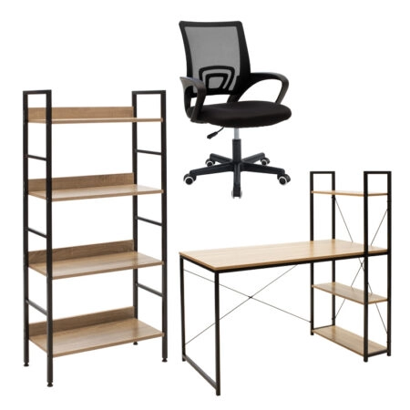 Φοιτητικό πακέτο επίπλων γραφείου Ramon-Berto I pakoworld σετ 3 τμχ