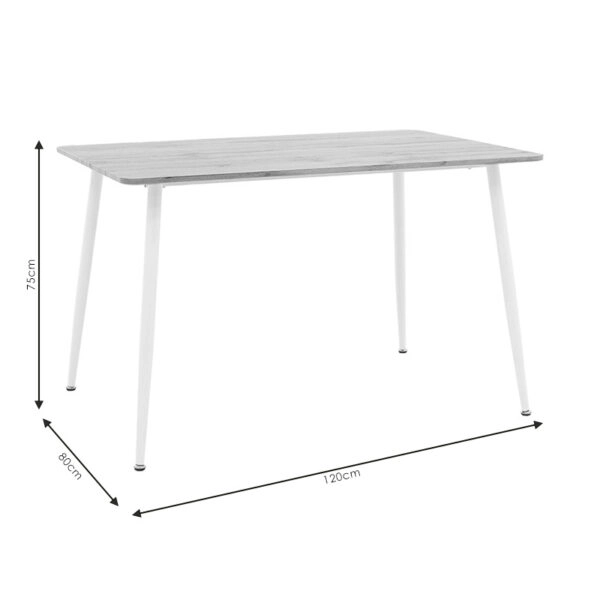 Τραπεζαρία Julita-Cuba σετ 5τεμ pp-mdf σε λευκή-sonoma απόχρωση120x80x75εκ