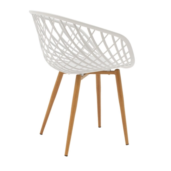 Τραπεζαρία Ezra-Balou  σετ 5τεμ pp-mdf σε λευκό μαρμάρου απόχρωση Φ120x73εκ