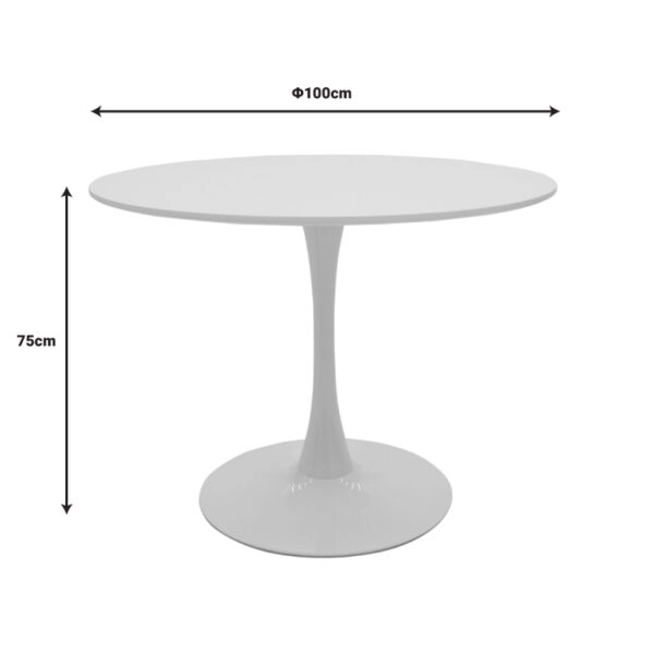 Τραπεζαρία Gaston-Balou  σετ 5τεμ pp-mdf σε μαύρη-φυσικό απόχρωση Φ100x73εκ