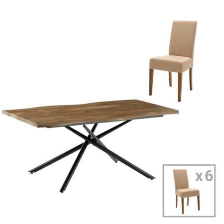 Τραπεζαρία Ditta-Jonal  μόκα- καρυδί 180x90x76εκ