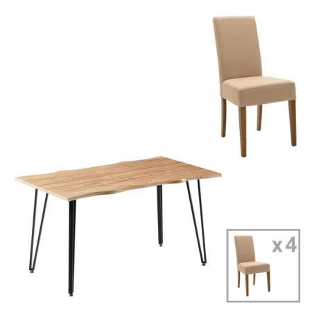 Τραπεζαρία Ditta-Izzac  μόκα- sonoma140x80x76εκ