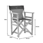 Καρέκλα-πολυθρόνα σκηνοθέτη Kompa  μασίφ ξύλο οξιάς φυσικό-πανί Nexus μπεζ