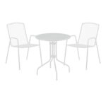 Τραπεζαρία Vergo-Pomedon σετ 3τεμ μέταλλο σε λευκή απόχρωση