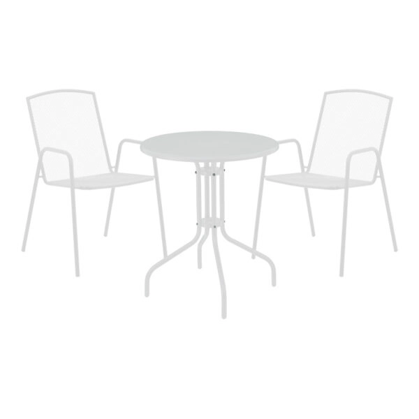 Τραπεζαρία Vergo-Pomedon σετ 3τεμ μέταλλο σε λευκή απόχρωση