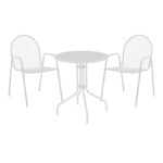 Τραπεζαρία Vergo-Tarete σετ 3τεμ μέταλλο σε λευκή απόχρωση