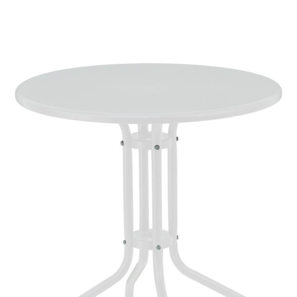 Τραπεζαρία Vergo-Tarete σετ 3τεμ μέταλλο σε λευκή απόχρωση