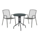 Τραπεζαρία Vergo-Pomedon  σετ 3τεμ μέταλλο σε μαύρη απόχρωση