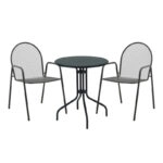 Τραπεζαρία Vergo-Tarete σετ 3τεμ μέταλλο σε μαύρη απόχρωση